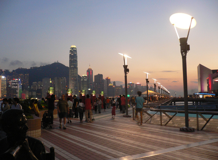 One of my favorite scenic sections of Hong Kong the waterfront promenade in