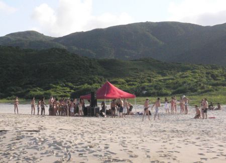 Beach party dj tent