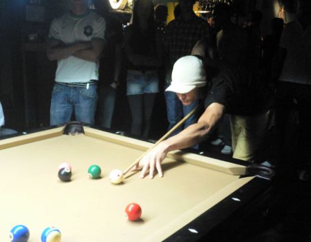 Jasper shooting pool