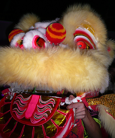 Lion dance dragon i Hong Kong