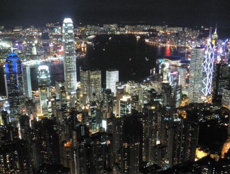 HK Peak at night