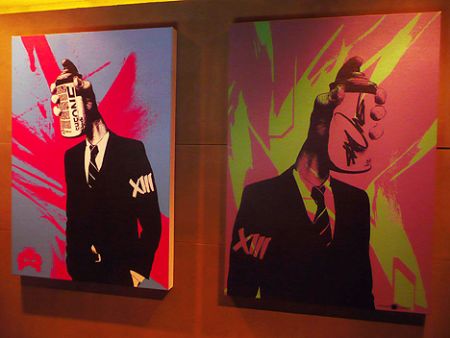 She One painting art. Friday night the Garage Works gallery in Sai Ying Pun 