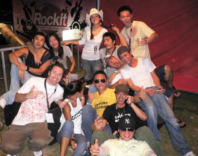 Party people in the Volar tent
