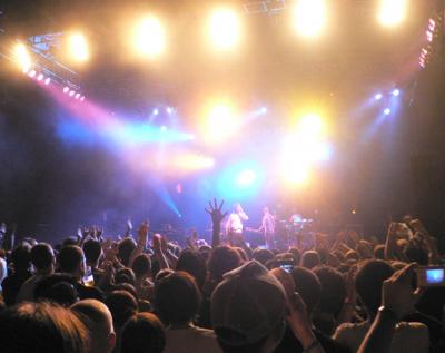 Ian Brown performing to a large crowd on night two.