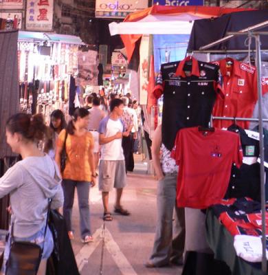 Shoppers at the night market