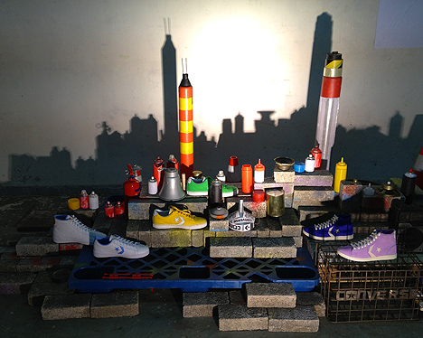 converse sneaker hk cityscape installation art hong kong china